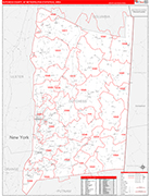 Dutchess County Metro Area Wall Map Red Line Style